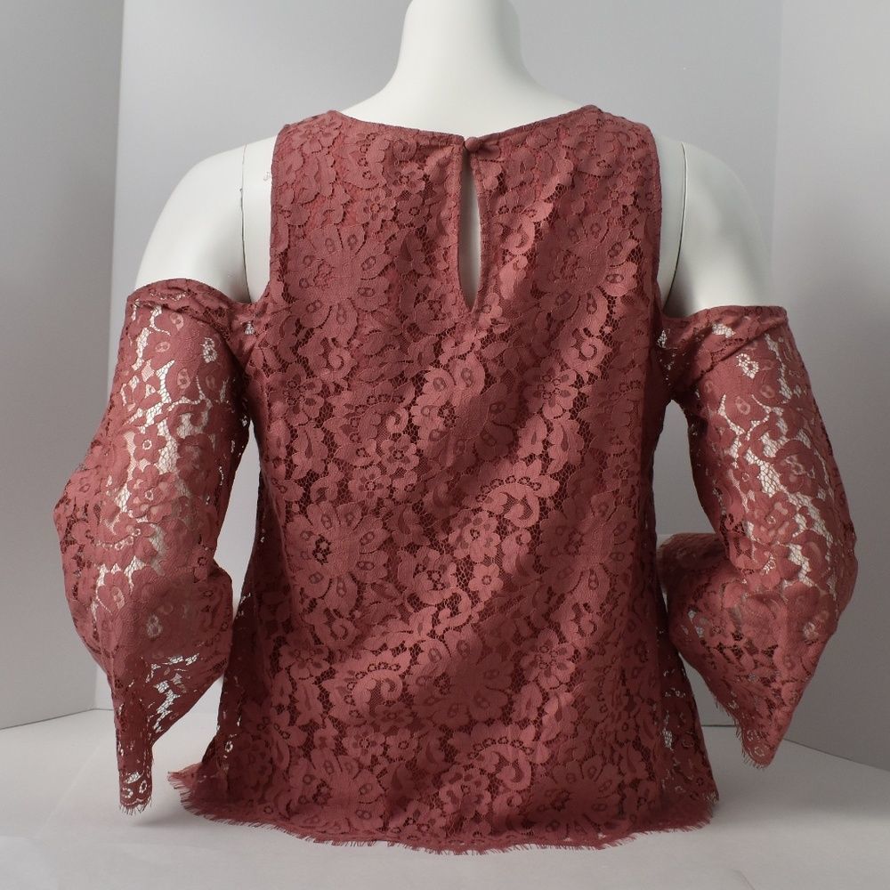 Lace Shoulder Cut Out Blouse - Picture 2 of 6